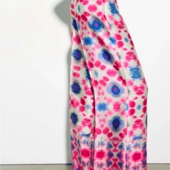 Zara Pink and Blue Wide Leg Pants - Picture 2 of 5